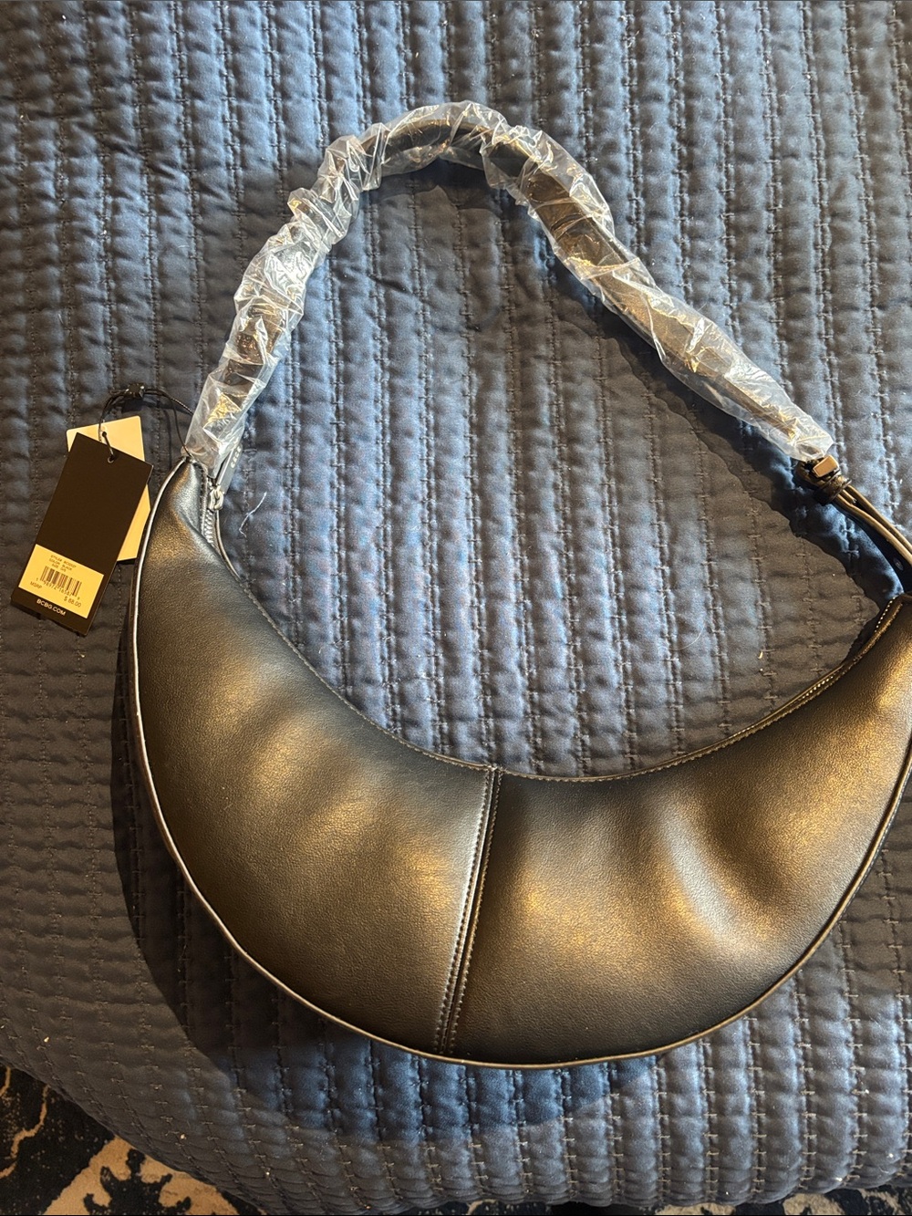 BCBG Classic Black Crescent Shoulder Bag - Women's